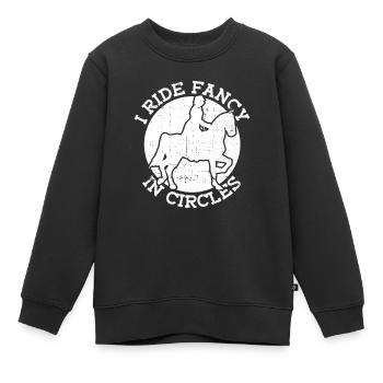 Ich reite schick im Kreis - Dressurreiten - Kinder Premium Organic Sweatshirt - Schwarz - Vorne - AI Model Kid Female (0cm)