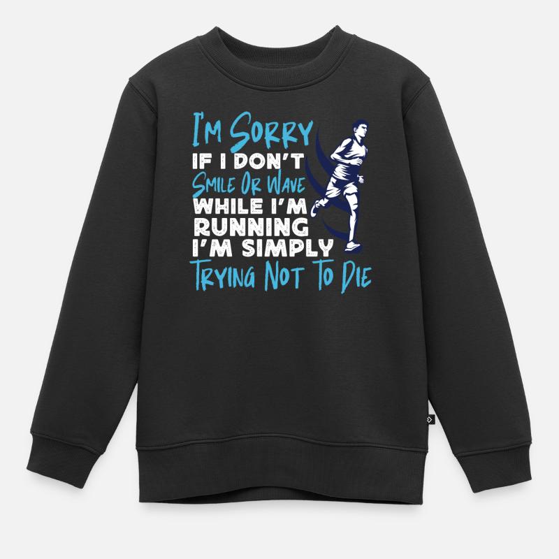 Running Runner Half Marathon I'm - Kinder Premium Organic Sweatshirt - Schwarz