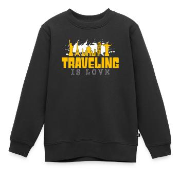 Voyager - Sweat Premium enfant bio - noir - Devant - AI Model Kid Female (0cm)