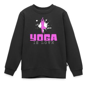 Yoga - Sweat Premium enfant bio - noir - Devant - AI Model Kid Female (0cm)