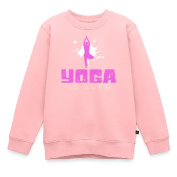 Dicton de yoga - Sweat Premium enfant bio - rose - Devant - AI Model Kid Female (0cm)