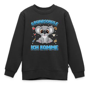 Grundschule ich komme Einschulung Koala - Kinder Premium Organic Sweatshirt - Schwarz - Vorne - AI Model Kid Female (0cm)