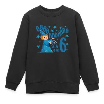 6 ans Garçon Cadeau Magicien Motif d’anniversaire - Sweat Premium enfant bio - noir - Devant - AI Model Kid Female (0cm)