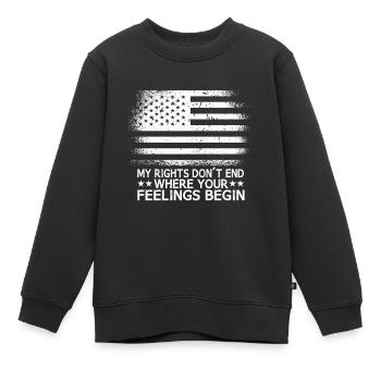 Mes droits ne s’arrêtent pas là où sont leurs sentiments - Sweat Premium enfant bio - noir - Devant - AI Model Kid Female (0cm)
