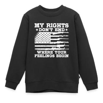 Mes droits ne s’arrêtent pas là où sont leurs sentiments - Sweat Premium enfant bio - noir - Devant - AI Model Kid Female (0cm)
