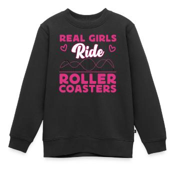 Roller Coaster Girl Real Girls - Kinder Premium Organic Sweatshirt - Schwarz - Vorne - AI Model Kid Female (0cm)