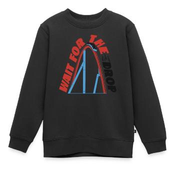 Scooter Coaster attendre la chute - Sweat Premium enfant bio - noir - Devant - AI Model Kid Female (0cm)