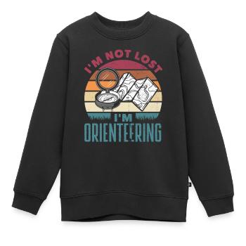 Orienteer Runner Running Orienteering - Kids Premium Organic Sweatshirt - black - Front - AI Model Kid Female (0cm)