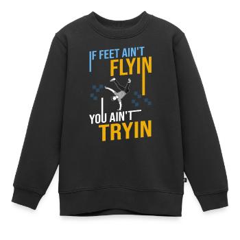 Breakdance Musik Breaking BBoy Bgirl - Kinder Premium Organic Sweatshirt - Schwarz - Vorne - AI Model Kid Female (0cm)