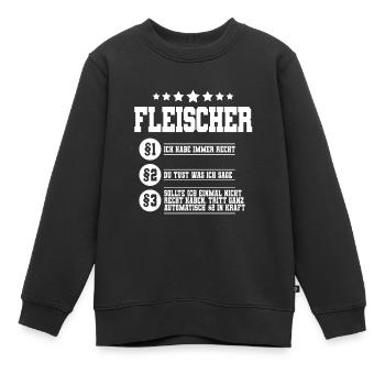 Metzger Fleischer - Kinder Premium Organic Sweatshirt - Schwarz - Vorne - AI Model Kid Female (0cm)