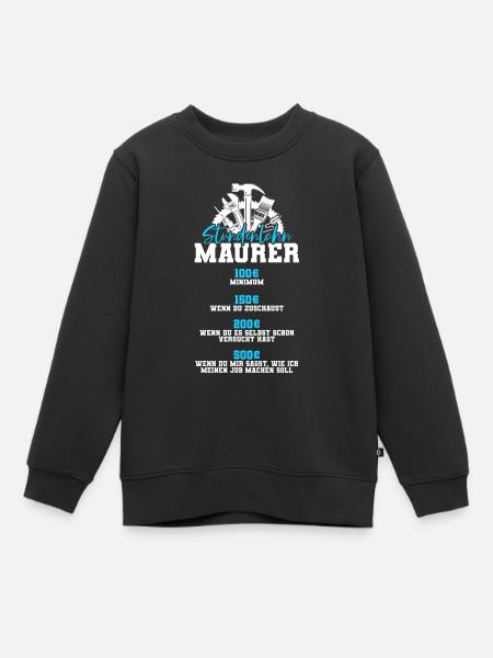 Maurer - Kinder Premium Organic Sweatshirt - Schwarz
