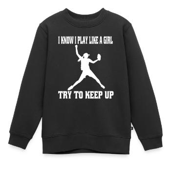 Baseball Amateur de baseball Femme Jeu de baseball - Sweat Premium enfant bio - noir - Devant - AI Model Kid Female (0cm)