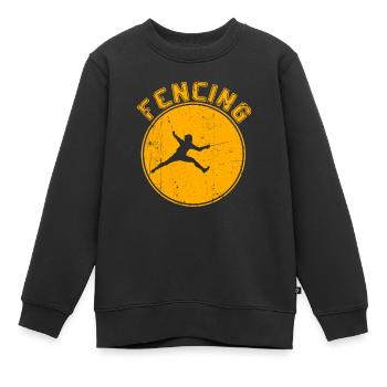 Fencing - Kids Premium Organic Sweatshirt - black - Front - AI Model Kid Female (0cm)