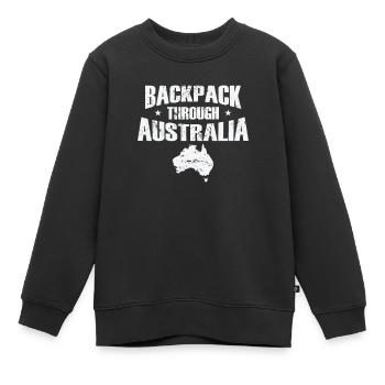 Backpack through Australia Abenteuer - Kinder Premium Organic Sweatshirt - Schwarz - Vorne - AI Model Kid Female (0cm)