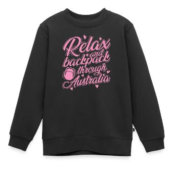 Relax and Backpack through Australia Outback - Kinder Premium Organic Sweatshirt - Schwarz - Vorne - AI Model Kid Female (0cm)