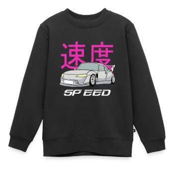 Motorsport Sports Car PS Fan - Sweat Premium enfant bio - noir - Devant - AI Model Kid Female (0cm)