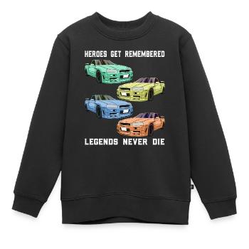 Tuner PS pour voitures de sport - Légende - Sweat Premium enfant bio - noir - Devant - AI Model Kid Female (0cm)