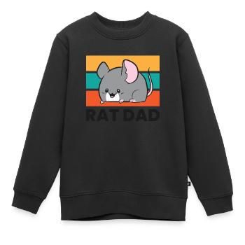 Rat Dad Funny Rat Owner Rat Papa Funny Rats - Kinder Premium Organic Sweatshirt - Schwarz - Vorne - AI Model Kid Female (0cm)