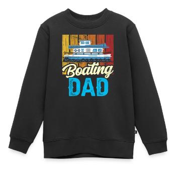 Boating Father Yacht Boat Boating - Kids Premium Organic Sweatshirt - black - Front - AI Model Kid Female (0cm)