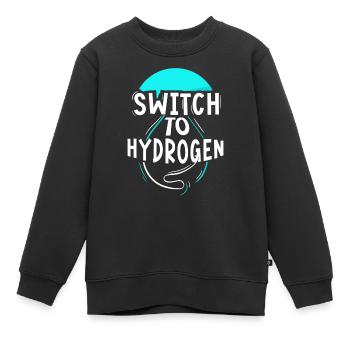 Passage à l’hydrogène Énergie Hydrogène - Sweat Premium enfant bio - noir - Devant - AI Model Kid Female (0cm)