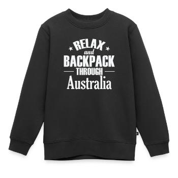 Relax and Backpack through Australia - Kinder Premium Organic Sweatshirt - Schwarz - Vorne - AI Model Kid Female (0cm)