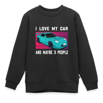 amour Voiture de sport PS Car Tournevis de voiture - Sweat Premium enfant bio - noir - Devant - AI Model Kid Female (0cm)