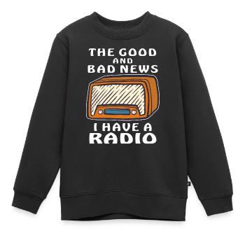 J’AI UNE RADIO - Sweat Premium enfant bio - noir - Devant - AI Model Kid Female (0cm)