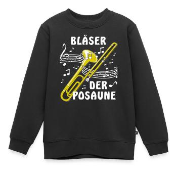 BLÄSER DER POSAUNE - Kinder Premium Organic Sweatshirt - Schwarz - Vorne - AI Model Kid Female (0cm)