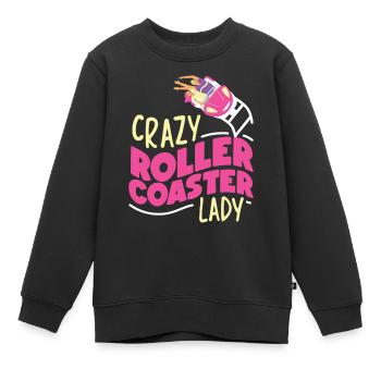 Roller Coaster Girl Crazy Roller - Kinder Premium Organic Sweatshirt - Schwarz - Vorne - AI Model Kid Female (0cm)