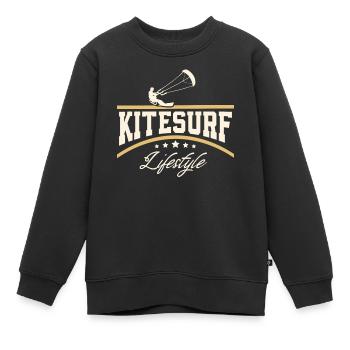Kitesurfen Kitesurf Kitesurfer Kiteboard - Kinder Premium Organic Sweatshirt - Schwarz - Vorne - AI Model Kid Female (0cm)