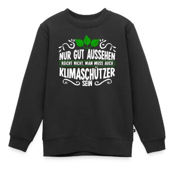 Klimaschutz Klimaschützer Klimawandel - Kinder Premium Organic Sweatshirt - Schwarz - Vorne - AI Model Kid Female (0cm)