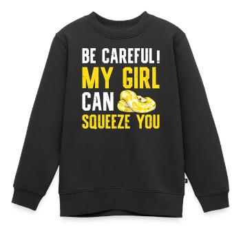 Banana Ball Python Aufpassen Mein Mädchen Kann - Kinder Premium Organic Sweatshirt - Schwarz - Vorne - AI Model Kid Female (0cm)