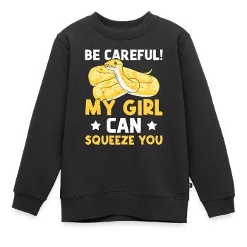 Banana Ball Python Aufpassen Mein Mädchen Kann - Kinder Premium Organic Sweatshirt - Schwarz - Vorne - AI Model Kid Female (0cm)