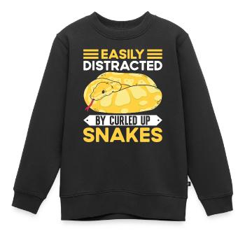 Banana Ball Python Spruch - Kinder Premium Organic Sweatshirt - Schwarz - Vorne - AI Model Kid Female (0cm)