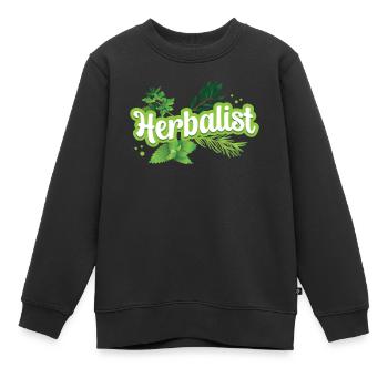 Herboriste Herb Herb Herb Herb Garden - Sweat Premium enfant bio - noir - Devant - AI Model Kid Female (0cm)