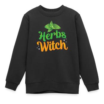 Herb Witch Herb Garden Herb Herb Herb - Sweat Premium enfant bio - noir - Devant - AI Model Kid Female (0cm)