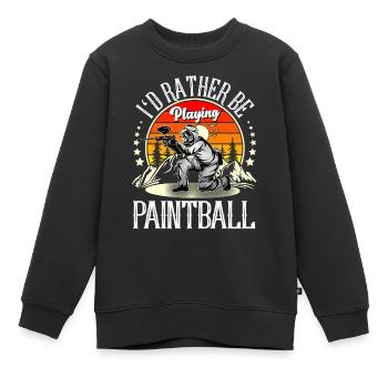 Paintball - Sweat Premium enfant bio - noir - Devant - AI Model Kid Female (0cm)