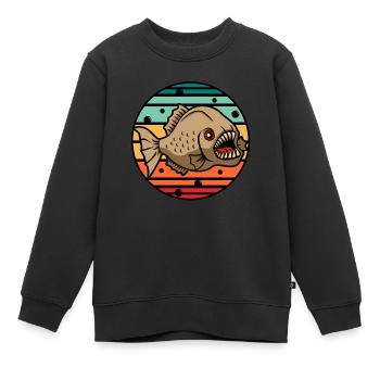 Piranha - Kinder Premium Organic Sweatshirt - Schwarz - Vorne - AI Model Kid Female (0cm)