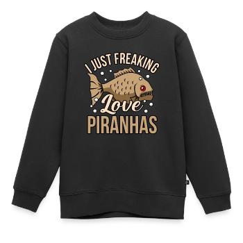 Piranha - Kinder Premium Organic Sweatshirt - Schwarz - Vorne - AI Model Kid Female (0cm)