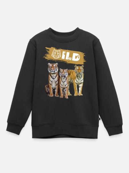 Wild - Kinder Premium Organic Sweatshirt - Schwarz