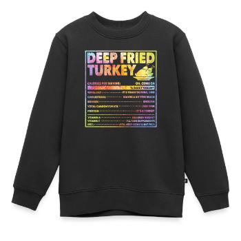 Dinde frite Fun Dîner de Thanksgiving - Sweat Premium enfant bio - noir - Devant - AI Model Kid Female (0cm)