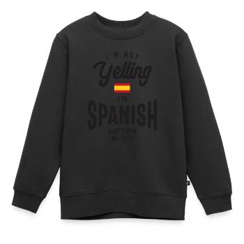 Ich schreie nicht, ich bin spanischer lustiger amerikanischer Stolz - Kinder Premium Organic Sweatshirt - Schwarz - Vorne - AI Model Kid Female (0cm)