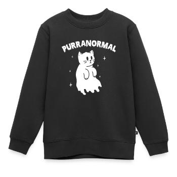 Purranormal Shirt Cat Hangover Ghost Halloween - Kids Premium Organic Sweatshirt - black - Front - AI Model Kid Female (0cm)