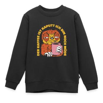 Le café est cassé Je suis toujours fatigué - Sweat Premium enfant bio - noir - Devant - AI Model Kid Female (0cm)