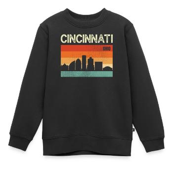 Cincinnati (Ohio) - Sweat Premium enfant bio - noir - Devant - AI Model Kid Female (0cm)
