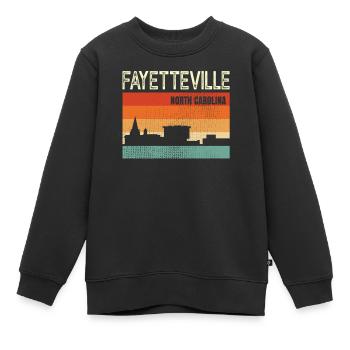 Fayetteville Caroline du Nord - Sweat Premium enfant bio - noir - Devant - AI Model Kid Female (0cm)