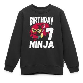 Cool Ninja pour votre 7ème anniversaire - Sweat Premium enfant bio - noir - Devant - AI Model Kid Female (0cm)