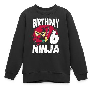 Cool Ninja pour votre 6ème anniversaire - Sweat Premium enfant bio - noir - Devant - AI Model Kid Female (0cm)
