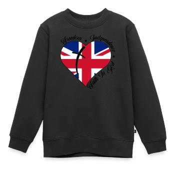 Freiheit Glaube An Gott - England - Kinder Premium Organic Sweatshirt - Schwarz - Vorne - AI Model Kid Female (0cm)