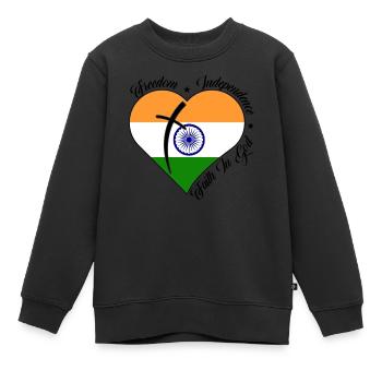 Freiheit Glaube An Gott - Indien - Kinder Premium Organic Sweatshirt - Schwarz - Vorne - AI Model Kid Female (0cm)